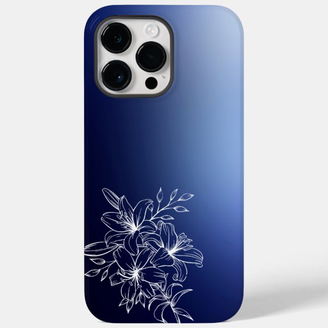 Tranquil Blooms: White Lily and  Leaves Case-Mate iPhone Case (Back)