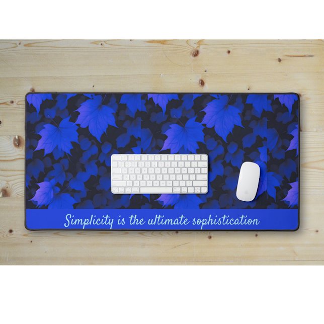 Tranquil Blue Autumnal Leaves Desk Mat (Creator Uploaded)