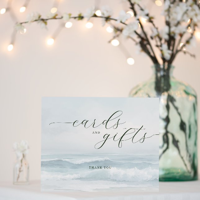 Tranquil Blue Beach Waves Foam Board (In Situ (Wedding))