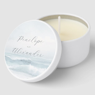 Tranquil Blue Beach Waves Mini Candle Favors