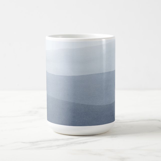Tranquil Blue-Grays Abstract Landscape Coffee Mug (Center)