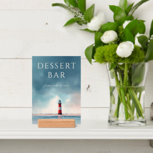 Tranquil Blue Minimalist Lighthouse Holder