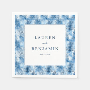 Tranquil Blue Pine Trees Napkins