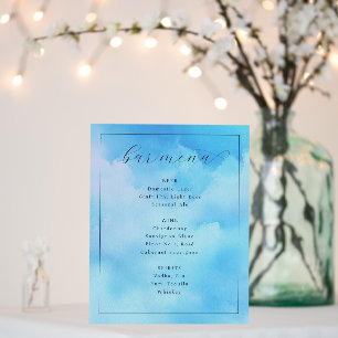 Tranquil Blue Watercolor Menu Foam Board