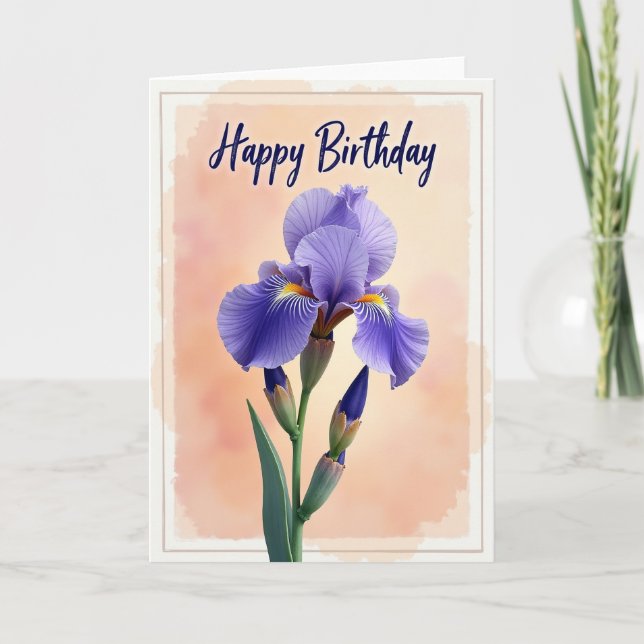 Tranquil Botanical Birthday Card (Front)