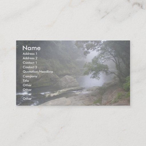 Customizable Tranquil Brook/Nature in Mist Business Card Templates