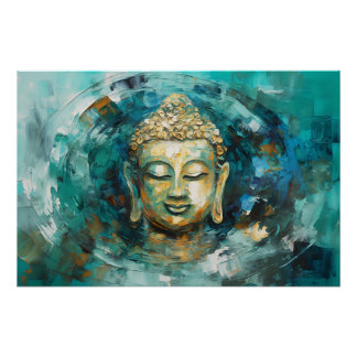 Tranquil Buddha Aura Spiritual Art Poster
