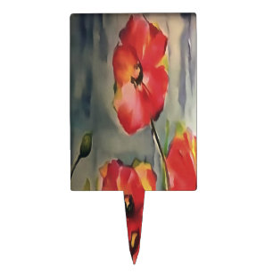 Tranquil Buds Blowing In The Wind Painting Cake Topper