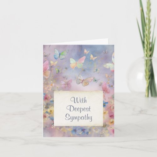 Tranquil Butterflies Condolence Sympathy Card