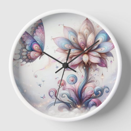 Tranquil Butterfly Timepiece Clock