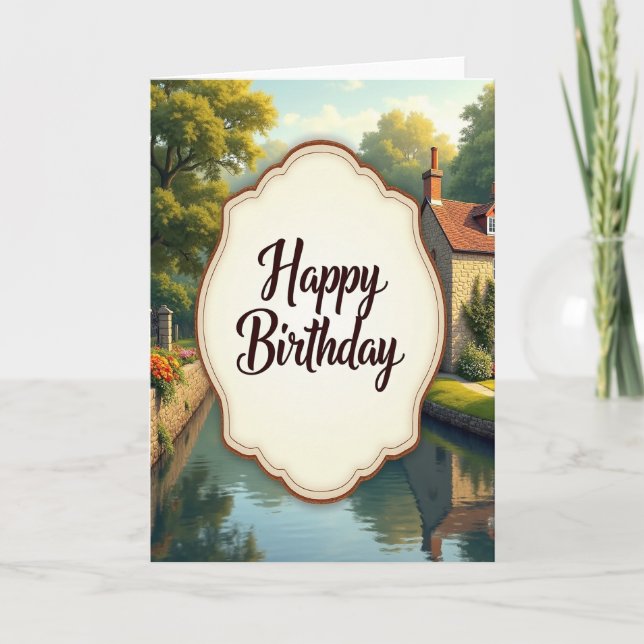 Tranquil Canal Birthday Card (Front)
