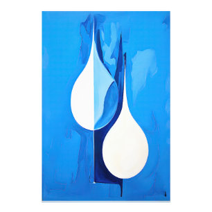 Tranquil Cerulean Lines Abstract Photo Print