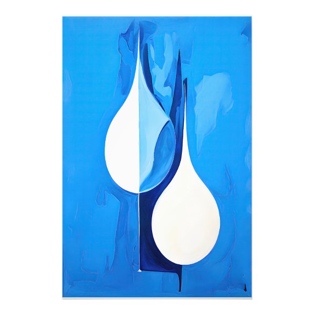 Tranquil Cerulean Lines Abstract Photo Print (Front)