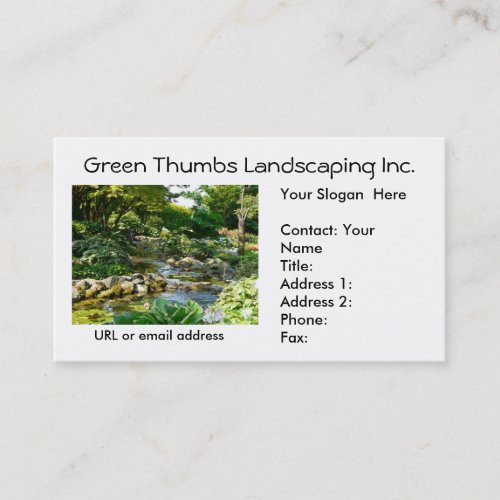 Tranquil Creek Water FeatureBusiness Card Template