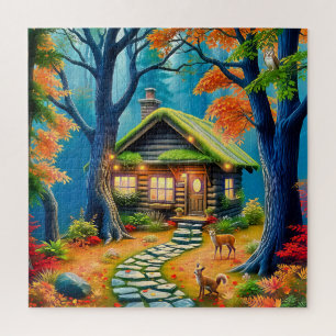 Tranquil Dawn in a forest Jigsaw Puzzle