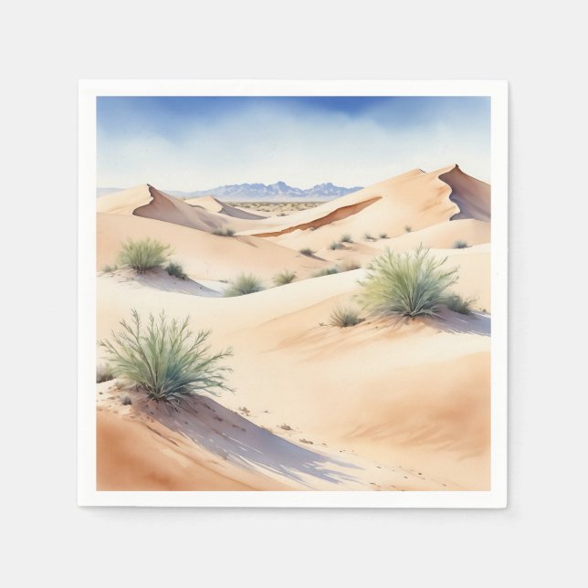 Tranquil Desert Landscape with Soft Dunes Napkins (Front)