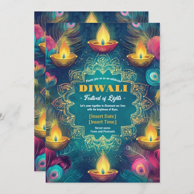 Tranquil Diwali Aura Invitation (Front/Back)