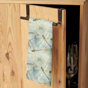 Tranquil Dragonfly Watercolour-style Kitchen Towel
