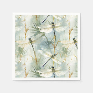 Tranquil Dragonfly Watercolour-style Paper Napkins