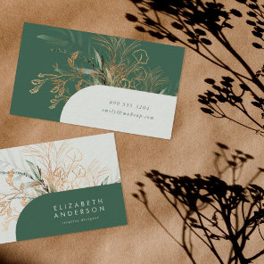 Tranquil Eucalyptus Elegant Green Breezy Sea Glass Business Card