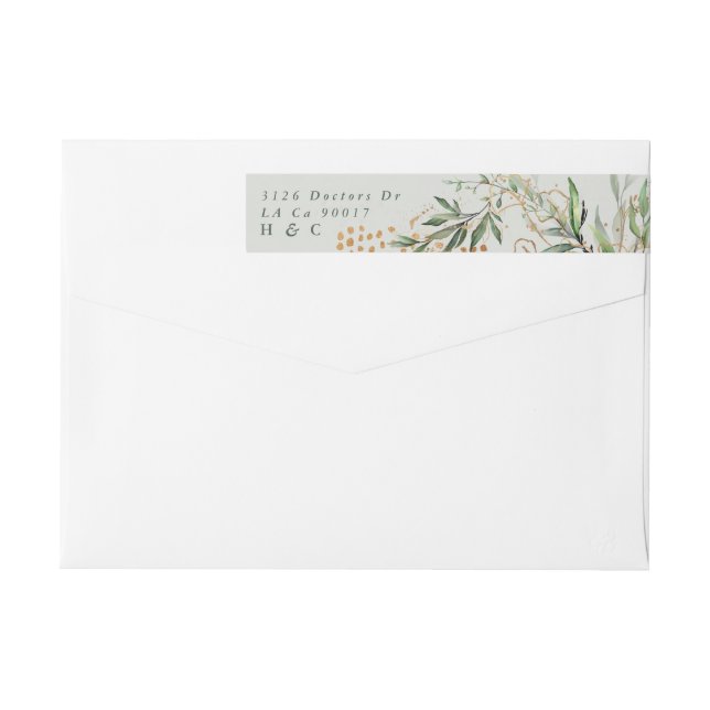 Tranquil Eucalyptus Elegant Green Breezy Sea Glass Wrap Around Label (Back)