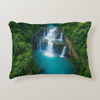 "Tranquil Falls – Nature’s Hug in Every Accent Pillow