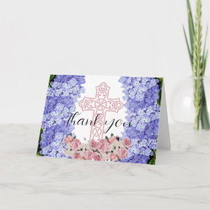 Tranquil Floral Blessings Pastel Thank You Note Card