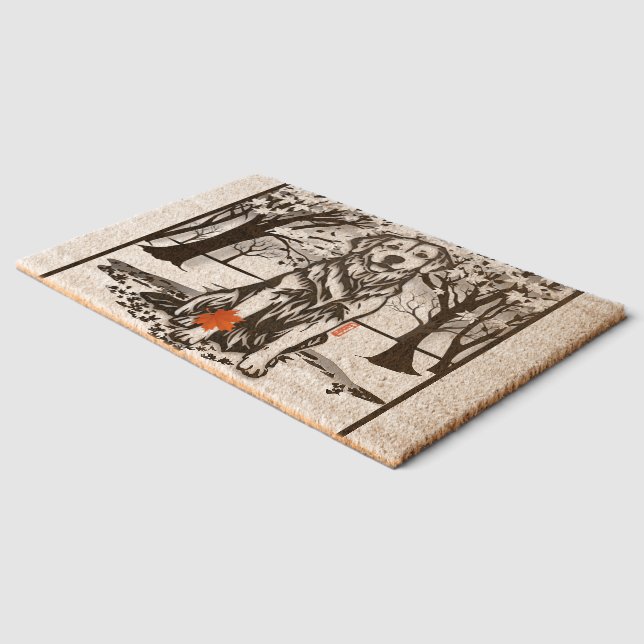 TRANQUIL GLEN Golden Retriever  Fiber Doormat (Corner)