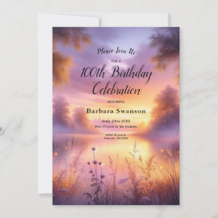 Tranquil Glow of Evening by the Lake Invitation