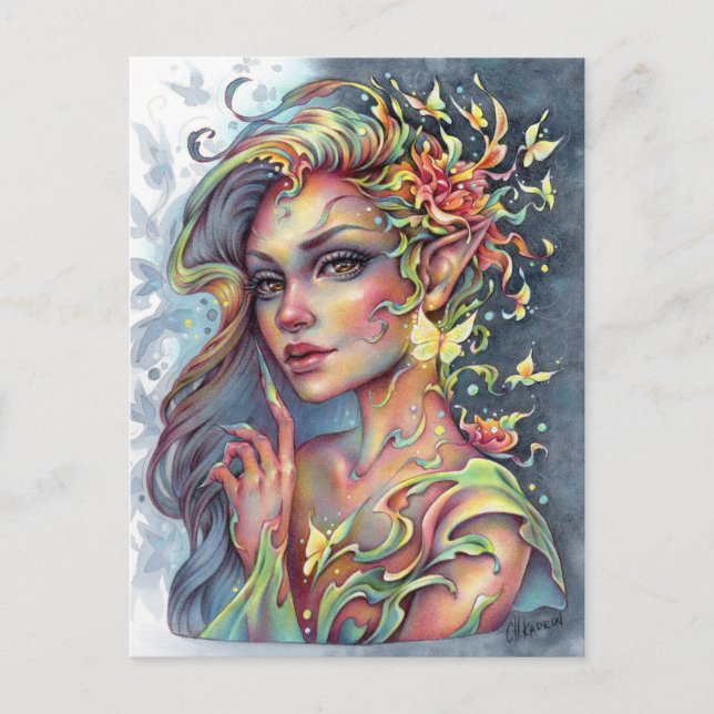 Tranquil Grace Postcard Forest Spirit Fantasy  (Front)