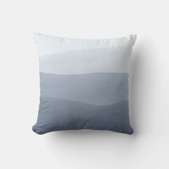 Tranquil Gray Abstract Landscape Throw Pillow (Front)