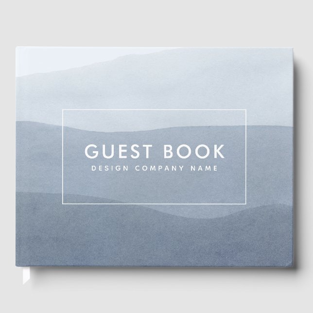 Tranquil Gray Fade To White. Abstract Landscape Guest Book (Front)
