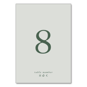 Tranquil Green Emerald Plain Simple Sea Glass Table Number