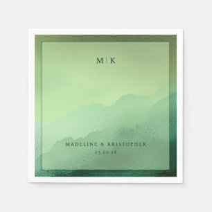 Tranquil Green Mountain Gradient Napkins