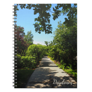 Tranquil Green Park Walkway Photo Spiral Notebook