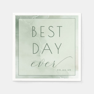 Tranquil Green Watercolor Celebration Napkins
