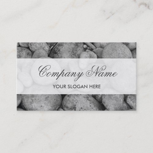 Tranquil grey pebble stones business card design