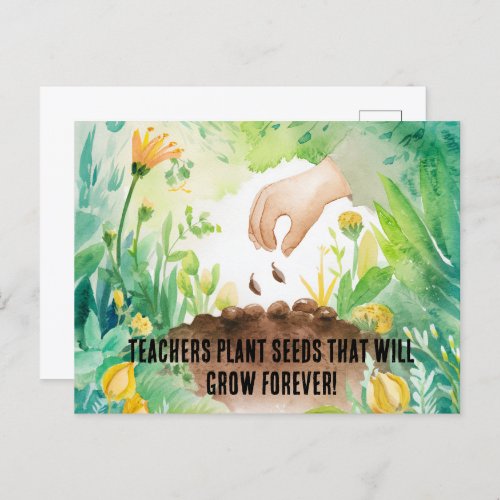 Tranquil Growth Watercolor note for teachers Postcard
