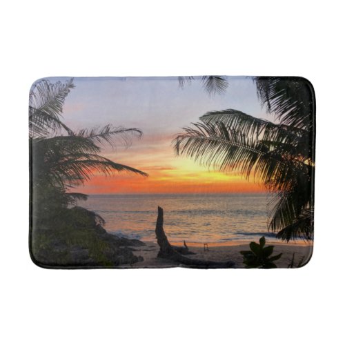 Tranquil Hawaiian Tropical Island Beach Sunset Bath Mat