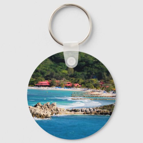 Tranquil Island Paradise Labadee Haiti Keychain