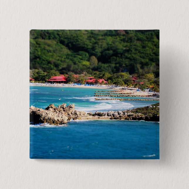 Tranquil Island Paradise Labadee Haiti Pinback Button (Front)