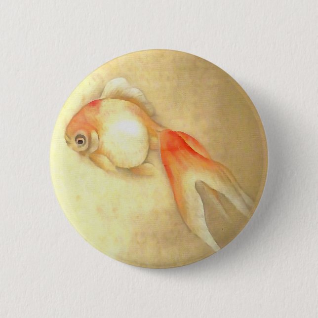 Tranquil Japanese Goldfish Button (Front)