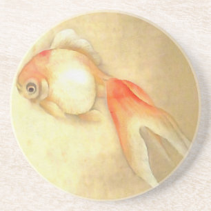 Tranquil Japanese Goldfish Sandstone Coaster