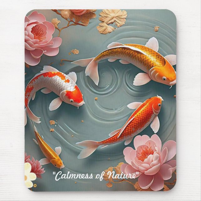 "Tranquil Koi Sanctuary" Mouse Pad (Front)