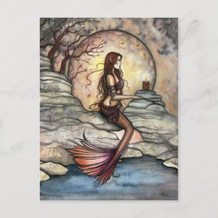 Tranquil Lagoon Mermaid Fantasy Art Postcard