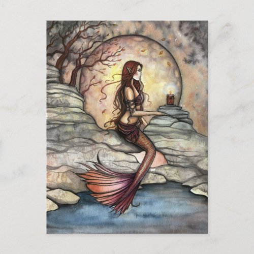 Tranquil Lagoon Mermaid Fantasy Art Postcard