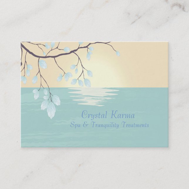 Tranquil Lake Scene Professional Business Card (Front)