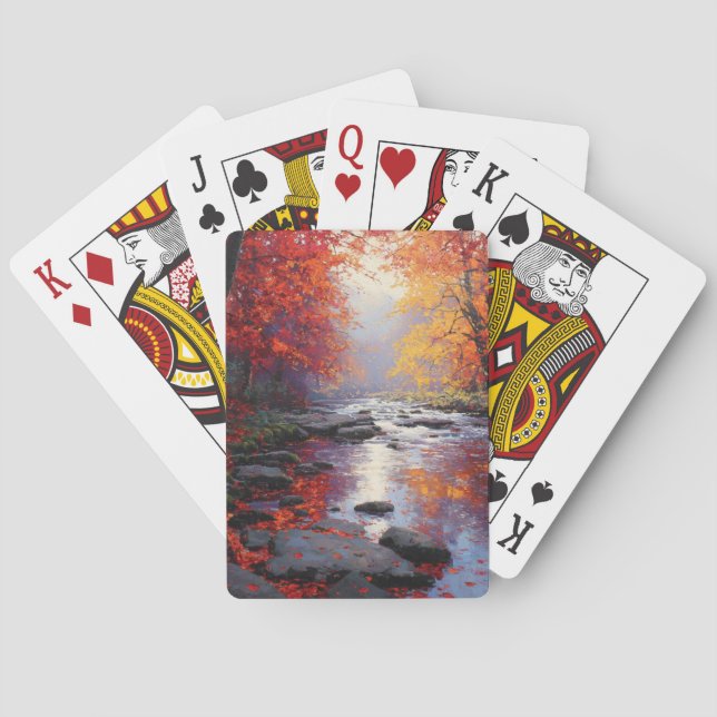 Tranquil Lake Sunset Canoe Playing Cards (Back)