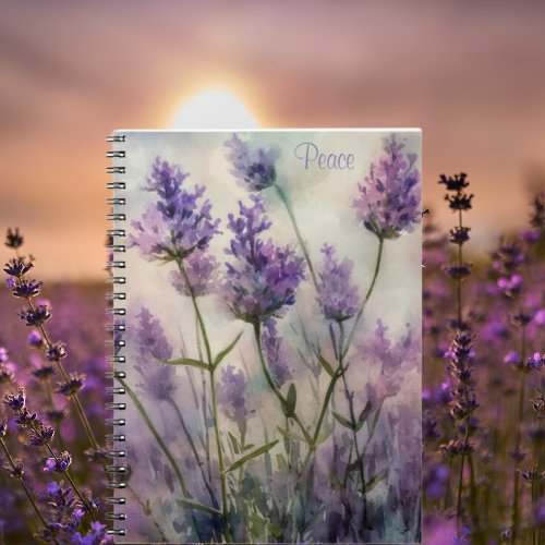 Tranquil Lavender Fields Spiral Notebook 