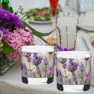 Tranquil Lavender Fields Whiskey Glasses